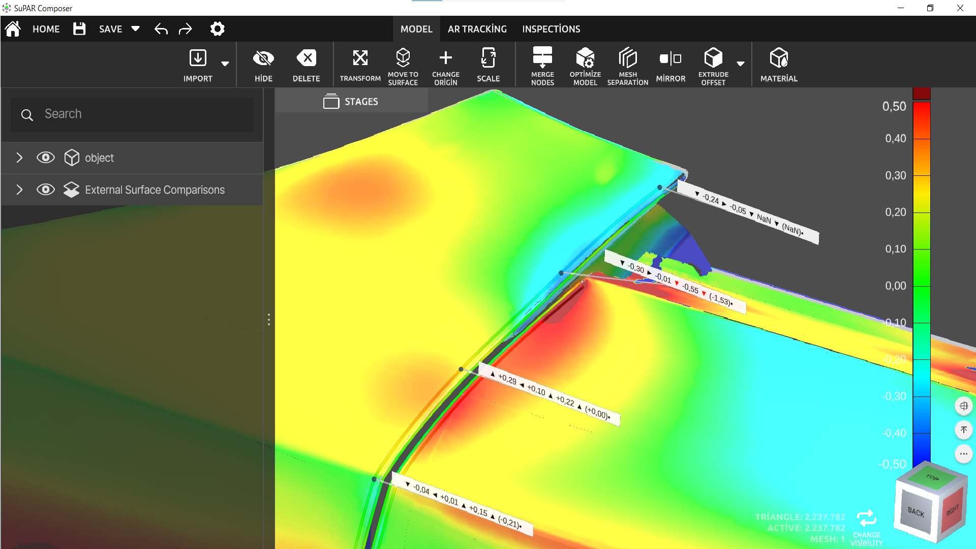 Gap & flush visualisation