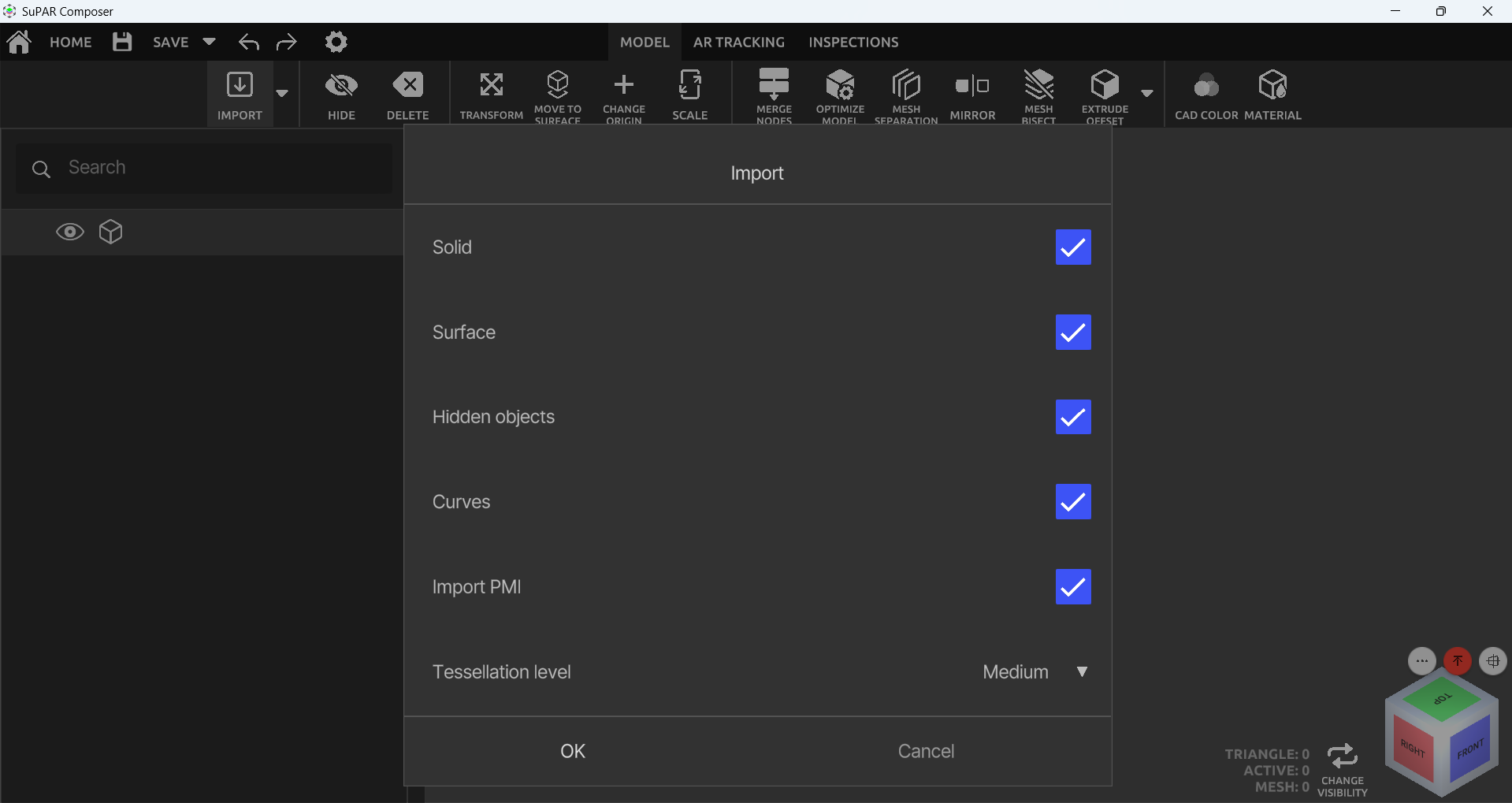 Import options
