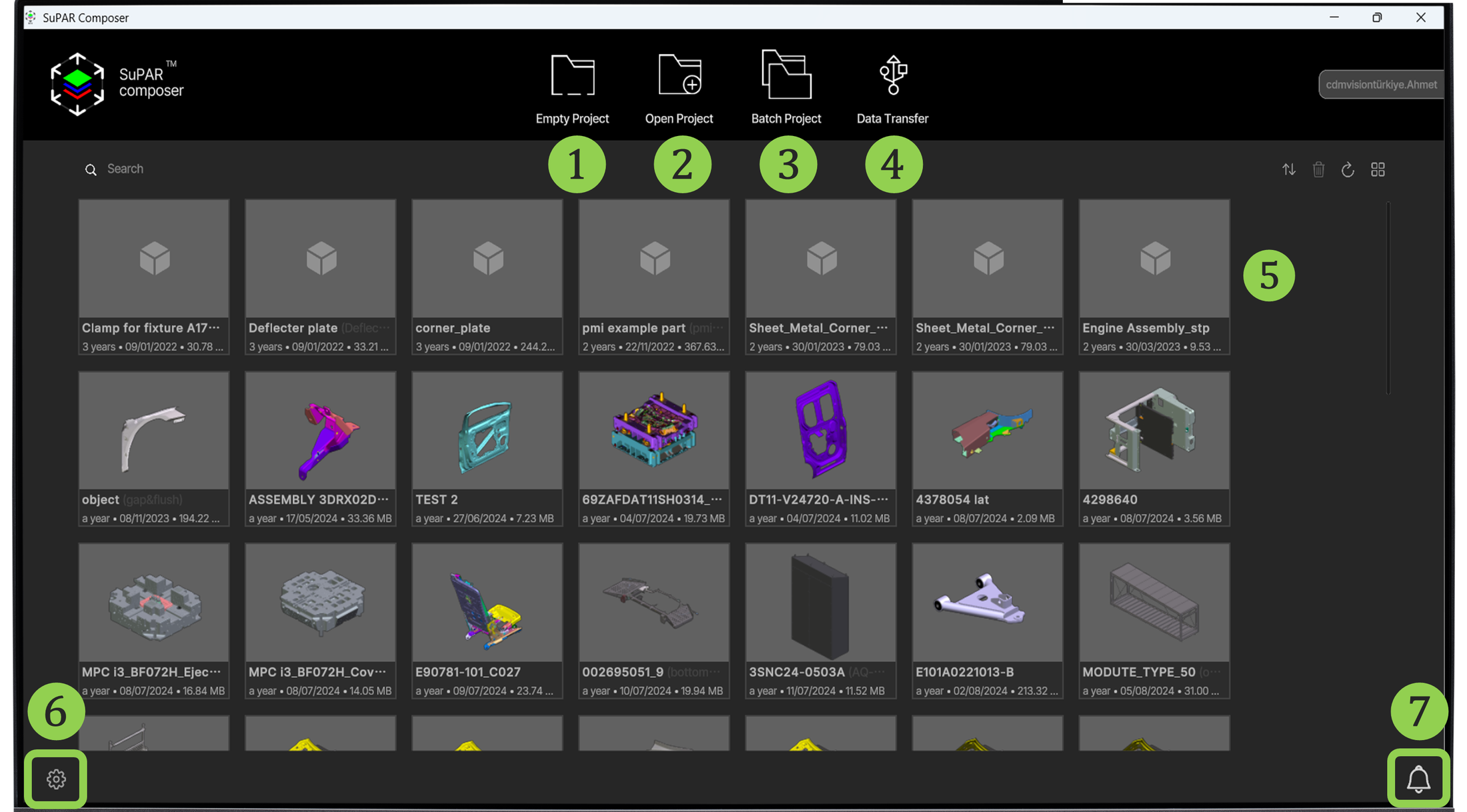 Composer main screen