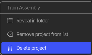 Project context menu